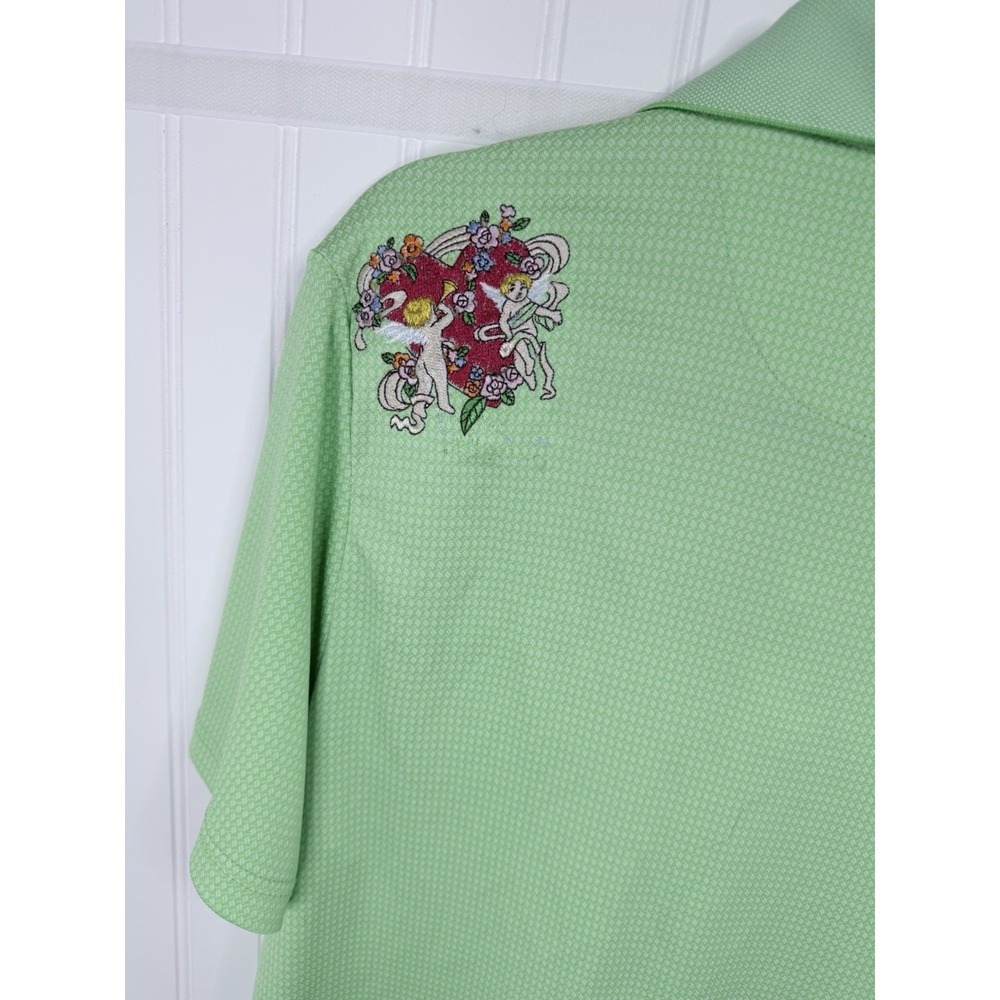 Ben Hogan Performance Polo Shirt L Green Custom Floral Embroidered Golf Shirt - Picture 16 of 16